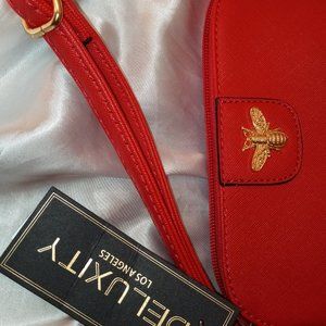 * Deluxity, Red Vegan Leather Crossbody Long Strap NEW with TAGS